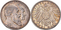 German States 2 Mark Coin, BADEN, Friedrich I, Silver, KM:276 -