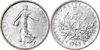 France 5 Francs Coin, Semeuse, Paris, Silver, KM:926 -