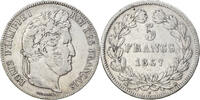 France 5 Francs Coin, Louis-Philippe, Rouen, Silver -