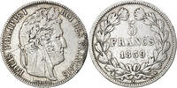 France 5 Francs Coin, Louis-Philippe, Bordeaux, Silver -