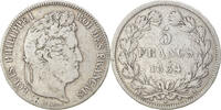 France 5 Francs Coin, Louis-Philippe, Paris, Silver -