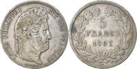 France 5 Francs Coin, Louis-Philippe, Paris, Silver -