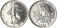 France 5 Francs Coin, Semeuse, Paris, Nickel Clad Copper-Nickel -