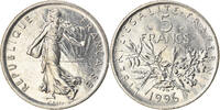 France 5 Francs Coin, Semeuse, Paris, Nickel Clad Copper-Nickel -