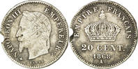 France 20 Centimes Coin, Napoleon III, Napoléon III, Paris -