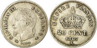 France 20 Centimes Coin, Napoleon III, Napoléon III, Bordeaux -