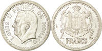 Monaco 2 Francs Coin, Louis II, Undated (1943), Aluminum, KM:121 -