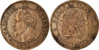 France 2 Centimes Coin, Napoleon III, Napoléon III, Paris -