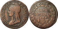 France 5 Centimes Coin, Dupré, Lille, Bronze, KM:640.11 -