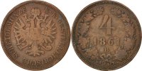 Austria 4 Kreuzer Coin, Franz Joseph I, Copper, KM:2194 -