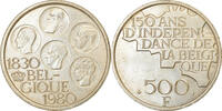 Belgium 500 Francs, 500 Frank Coin, Brussels, Silver Clad -