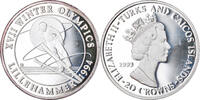 TURKS & CAICOS ISLANDS 20 Crowns Coin, Proof, Silver, KM:Pn3 -
