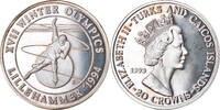 TURKS & CAICOS ISLANDS 20 Crowns Coin, Proof, Silver, KM:Pn6 -