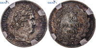 France 1/4 Franc Louis Philippe I, Paris, Silver, GENI -