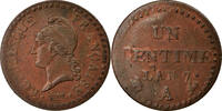 France Centime Coin, Dupré, Paris, Bronze, KM:646 -