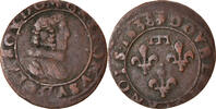 France Double Tournois Coin, DOMBES, Gaston d'Orléans, Trévoux -