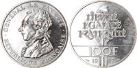 France 100 Francs Coin, Lafayette, Silver, KM:962 -