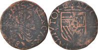 Spanish Netherlands Gigot Coin, Philip II, Arras, Copper -