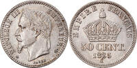 France 50 Centimes Coin, Napoleon III, Napoléon III, Paris -