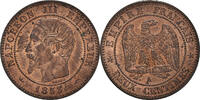 France 2 Centimes Coin, Napoleon III, Paris, Bronze -
