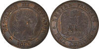 France 2 Centimes Coin, Napoleon III, Paris, Bronze -