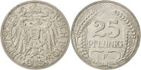 GERMANY - EMPIRE 25 Pfennig Coin, Wilhelm II, Stuttgart -