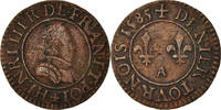 France Denier Tournois Coin, Henri III, Paris, Copper -