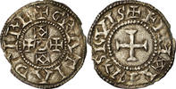 France Denarius Coin, Eudes, Limoges, Immobilized type, Silver -