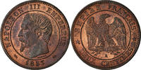France 2 Centimes Coin, Napoleon III, Napoléon III, Rouen -