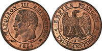 France 2 Centimes Coin, Napoleon III, Napoléon III, Rouen -