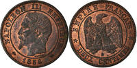France 2 Centimes Coin, Napoleon III, Napoléon III, Rouen -