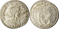 France 1/12 ECU, 10 Sols Coin, Louis XIV, 1/12 Écu à la mèche longue, Aix -