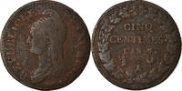 France 5 Centimes Coin, Dupré, Paris, Bronze, KM:640.1 -