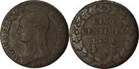 France 5 Centimes Coin, Dupré, Lille, Bronze, KM:640.11 -