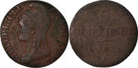 France 5 Centimes Coin, Dupré, Paris, Bronze, KM:635.1 -