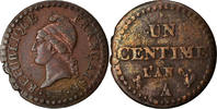 France Centime Coin, Dupré, Paris, Bronze, KM:646 -