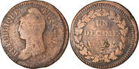 France Decime Coin, Dupré, Limoges, Surfrappe du Décime -