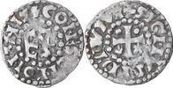 France Denarius Coin, Herbert I, Le Mans, Immobilized type, Silver -