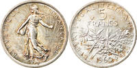 France 5 Francs Coin, Semeuse, Silver, KM:926, Gadoury:770 -