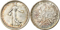 France 5 Francs Coin, Semeuse, Silver, KM:926, Gadoury:770 -