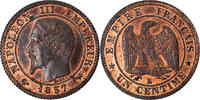 France 1 Centime Napoleon III, Rouen, Piéfort, Bronze, PCGS -