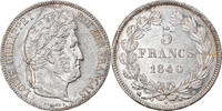 France 5 Francs Coin, Louis-Philippe, Rouen, Silver -
