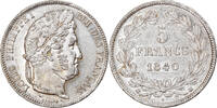France 5 Francs Coin, Louis-Philippe, Strasbourg, Silver -