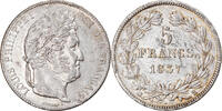 France 5 Francs Coin, Louis-Philippe, Strasbourg, Silver -