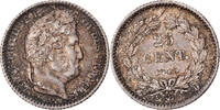 France 25 Centimes Coin, Louis-Philippe, Rouen, Silver -