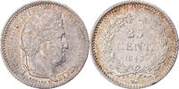 France 25 Centimes Coin, Louis-Philippe, Rouen, Silver -