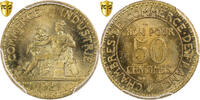 France 50 Centimes Chambre de commerce, Paris, Aluminum-Bronze, PCGS -