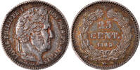 France 25 Centimes Coin, Louis-Philippe, Lille, Silver -
