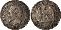 France 2 Centimes Coin, Napoleon III, Marseille -