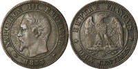 France 2 Centimes Coin, Napoleon III, Lyon -